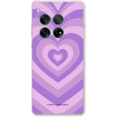 Afbeelding van Case Company® hoesje geschikt voor OnePlus 12r Hart Paars Soft Cover Telefoonhoesje Bescherming aan alle Kanten en Schermrand