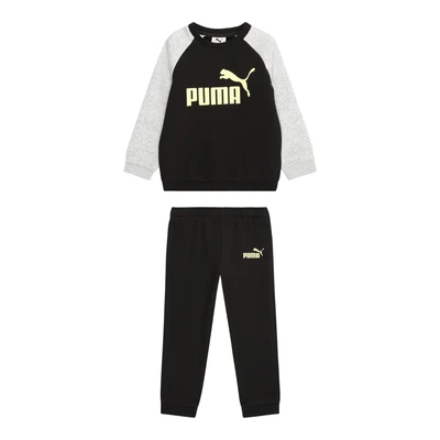 Afbeelding van Minicats Essentials Raglan Crew set, Zwart/Goud, Maat 9 12M PUMA