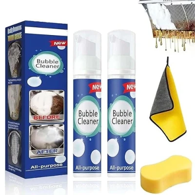 Afbeelding van Bubble Power Cleaner, Cleaner Foam Spray, All Purpose Rinse Cleaning Foam, Multi Powerful Stain Removal Kit, Stubborn Grease &amp; Grime Remover (2Pcs, 100ML)
