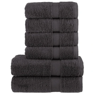 Afbeelding van vidaXL 6 delige Handdoekenset 600 g/m² 100% katoen antracietkleurig