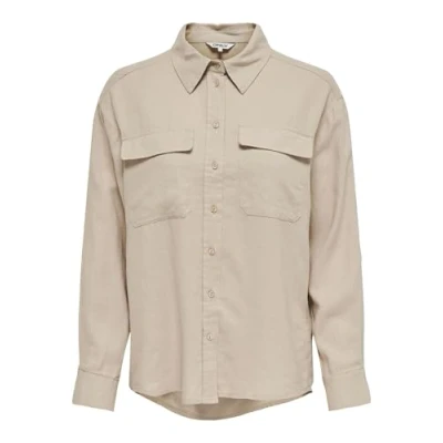 Afbeelding van ONLY ONLCARO L/S OVS LINEN BL SHIRT CC PNT Meisjes Blouses