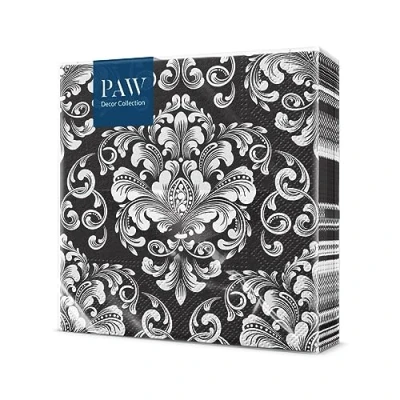 Afbeelding van PAW Papieren Servetten 3 laags (33 x 33 cm) I 20 Stuks Gedrukt met Inkt op Waterbasis Bruiloft Decoratie Ideaal voor Bruiloften, Huwelijken, Communies Kleur: Beautiful Moments black