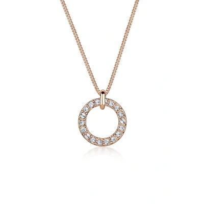 Afbeelding van Elli Basic Circle Ketting Rose goldcoloured, Dames, Maat: 55, gold coloured