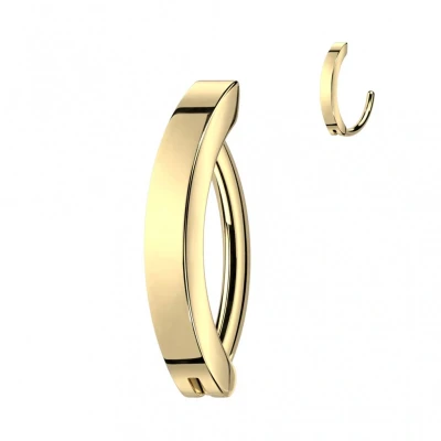 Afbeelding van Piercing ovaal strak design titanium gold