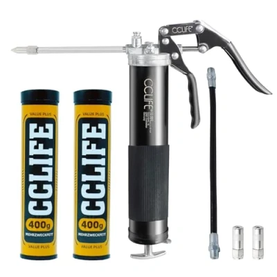 Afbeelding van CCLIFE Eengreeps 6000 PSI met 2 x 400 g multifunctioneel vet EP2 pistoolgreep smering hefboomvetpers