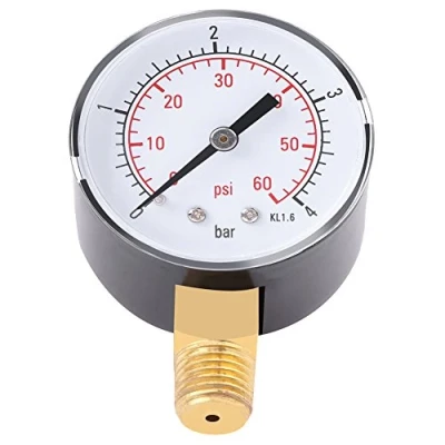 Afbeelding van Manometro per olio brandbaar o acqua 0 4bar / 60psi NPT, 1/4 &quot;NPT sul fondo
