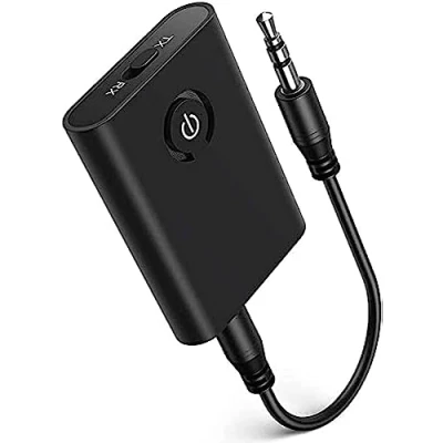 Afbeelding van adapter bluetooth 5.0 zender, zender en ontvanger, 2 in 1 stereo uitgang, 3,5 mm aptX dubbele koppeling voor hoofdtelefoon, tv, pc, computer, luidspreker