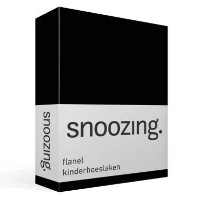 Afbeelding van Snoozing Flanel Kinderhoeslaken Junior 70x140/150 cm Zwart