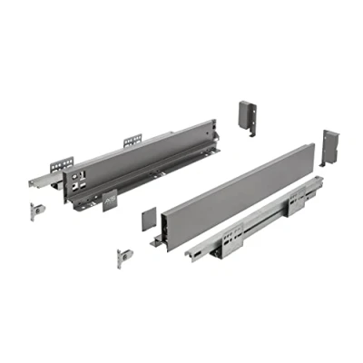 Afbeelding van GTV AXISPRO lade voor het openen van 450mm antraciet ladesysteem ladegeleider eenvoudige montage Push to open Vrije toegang belasting tot 40 kg hoogte: 69 mm