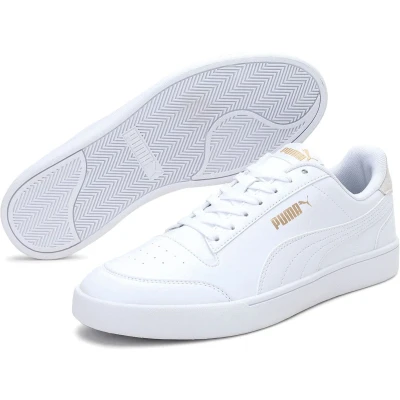 Afbeelding van Puma Shuffle Unisex Sneakers laag, Maat: 38.5, White team gold Leer