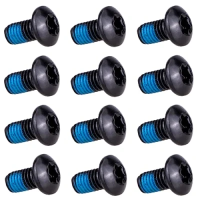 Afbeelding van Takone Fietsremschijven, schroeven, 12 stuks, M5 x 10 mm, geanodiseerde fietsschijfremschroeven, T25 fietsrotorschroef voor MTB, racefiets, mountainbike (zwart)