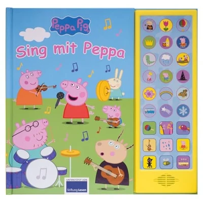 Afbeelding van Peppa Pig Sing mit 27 Button Soundbuch 24 Seiten für Kinder ab 3 Jahren bekannten Kinderliedern und Geräuschen