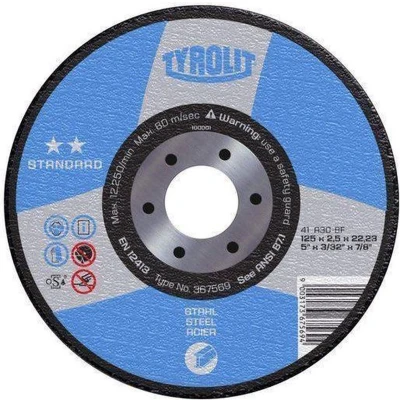 Afbeelding van Tyrolit Doorslijpschijf (Standard) 125 X 2,5 22,2 MM Staal