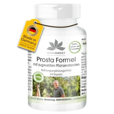 Afbeelding van Prostaatformule met zink + selenium Serenoa repens bèta sitosterol lycopeen 60 capsules HERBADIREKT by Warnke Vitalstoffe Duitse apothekerskwalitei