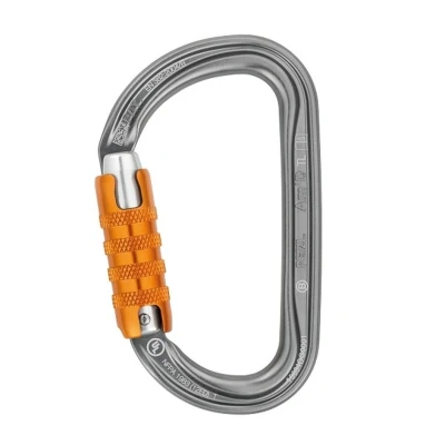 Afbeelding van Petzl Am&#039;D Triact Lock extra veilige karabiner met D vorm zilver