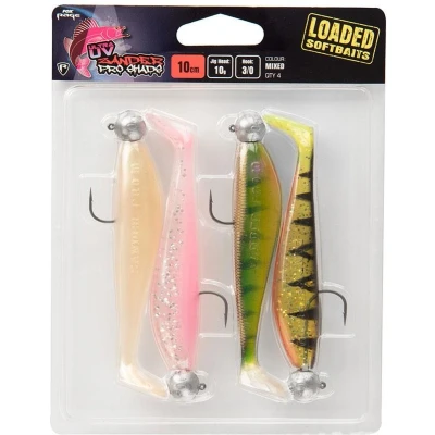 Afbeelding van Fox Rage Ultra UV Zander Pro Shads Loaded Softbaits Mixed Colours 10cm 10gr 4 pcs