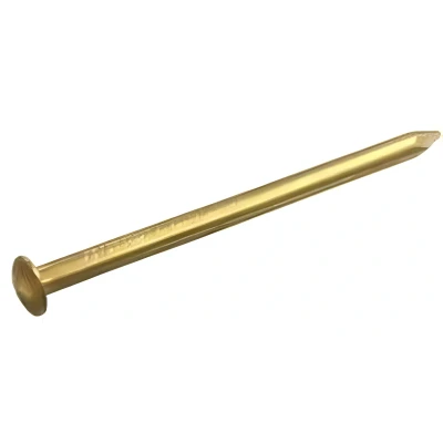 Afbeelding van Deltafix. Draadnagels bolkop messing 1.6x25mm 20 gram. Koper spijkers.