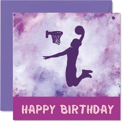 Afbeelding van sport verjaardagskaarten voor vrouwen meisjes basketbal in de Netbal verjaardagskaart vriend zus dochter nichtje teamgenoot, 145 mm x atleet wenskaarten