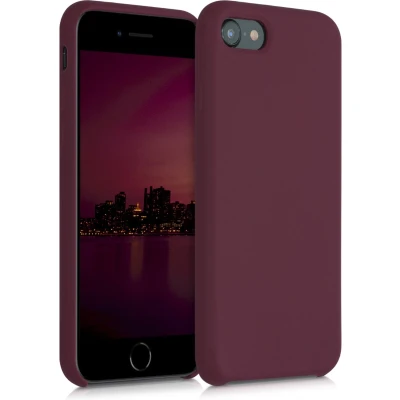 Afbeelding van kwmobile telefoonhoesje compatibel met Apple iPhone SE (2022) / (2020) 8 7 hoesje Zachte case voor smartphone Back cover in wijnrood