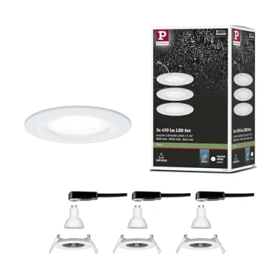 Afbeelding van Paulmann 92980 Nova LED inbouwlamp 3 stuks rond 3x6,5W inbouwspot wit mat spot alu zink 4000 K GU10