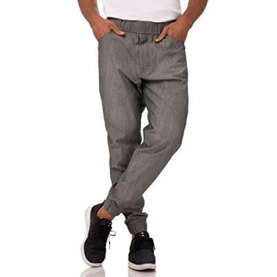 Afbeelding van Chef Works Urban Jogger 257 koksbroek zwart wit fijn gestreept S