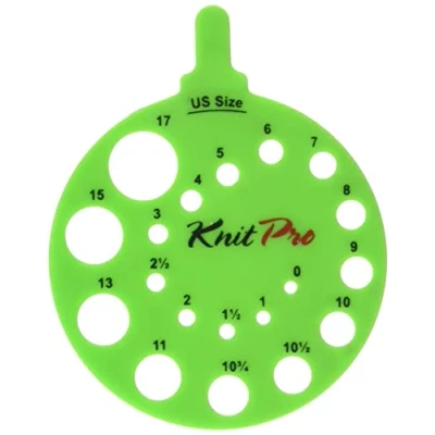 Afbeelding van KnitPro Breinaaldenmeter rond groen.