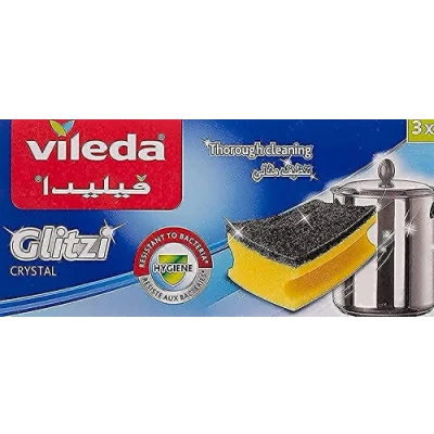 Afbeelding van Vileda Glitzi Plus Schuursponsjes Schoonmaakspons (3 STUKS)