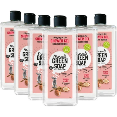 Afbeelding van 6x Marcel&#039;s Green Soap Douchegel Argan &amp; Oudh 300 ml