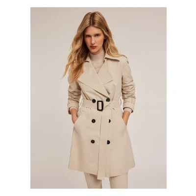 Afbeelding van Motivi Doppiopetto IN Tecnico Trenchcoat, Dames, Maat: 38, Bianco
