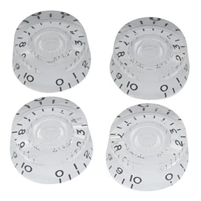 Afbeelding van Musiclily Metrisch Kunststof Gitaar LP Speed Knobs Volume Tone Controle Potmeter Knoppen voor Les Paul Stijl Elektrische Gitaar, Transparant (4 Stuks)