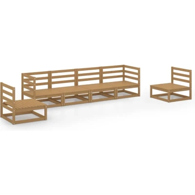 Afbeelding van vidaXL 6 delige Loungeset massief grenenhout honingbruin