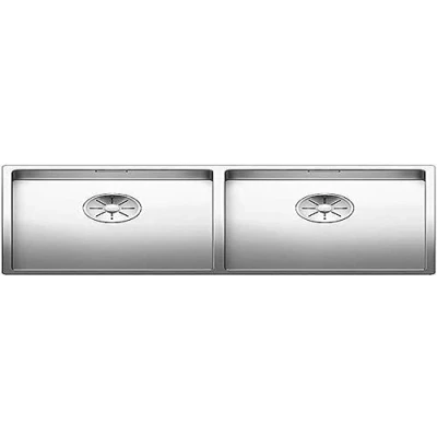 Afbeelding van Blanco dubbele spoelbak Claron 400/400 U onderbouw 521618 nieuw