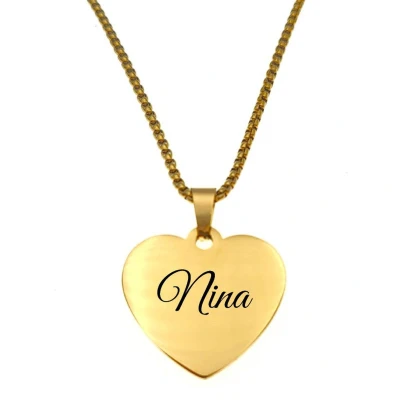 Afbeelding van Ketting Hart Met Naam Nina Goud