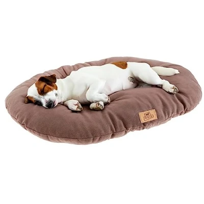 Afbeelding van Ferplast Hondenbed van microvezel Relax 78, zacht en wasbaar, maat M, taupe
