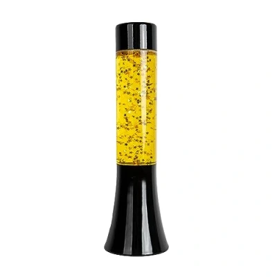 Afbeelding van Mini Lavalamp Met Glitters Zwart/goud van Fisura
