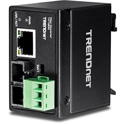 Afbeelding van TRENDnet Geharde industriële 100Base FX single modus SC glasvezelconverter, (30 km, 18,6 mijl), beschermingsklasse IP40, TI F10S30