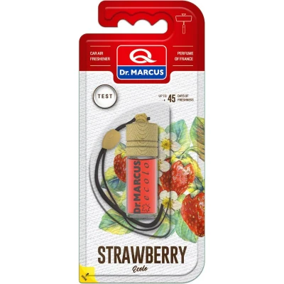 Afbeelding van Dr. Marcus Ecolo Strawberry autogeurtje met neutrafresh technologie Luchtverfrisser auto 4,5 ml