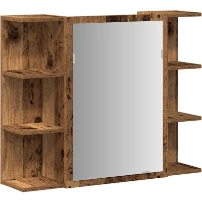 Afbeelding van VidaXL, Spiegelkasten, Bad Spiegelschrank Altholz Optik 80x20,5x64 cm Holzwerkstoff (80 x 20,5 64 cm)