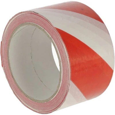 Afbeelding van Kerbl Waarschuwingslint Zelfklevend Rood/Wit 66mx60mm
