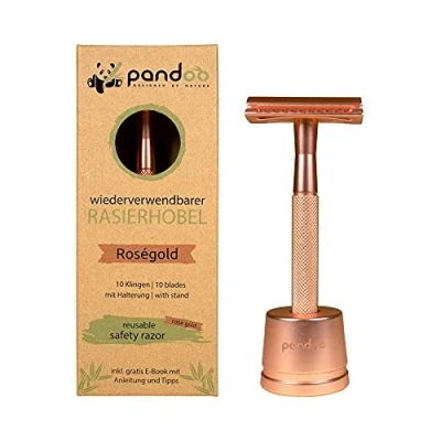 Afbeelding van Pandoo Bamboo Scheermes Rose Gold Plasticvrij
