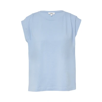 Afbeelding van s.Oliver VERKÜRZTES MIT Faltendetails Tshirt print, Dames, Maat: 32, Hellblau