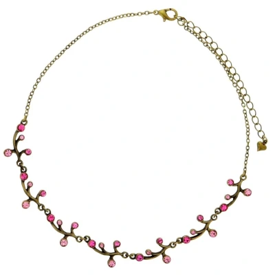 Afbeelding van Behave Korte goud kleurige ketting met roze steentjes