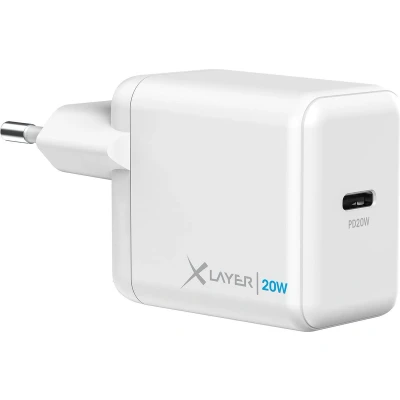 Afbeelding van XLayer Wandlader / Oplader Powercharger 20W USB C PD Adapter Geschikt Voor Apple Iphone &amp; Samsung Wit