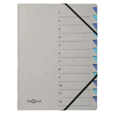 Afbeelding van Sorteermap Pagna Easy A4 12 tabs lichtblauw/donkerblauw