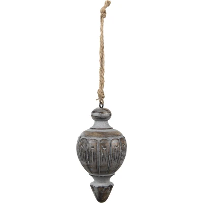 Afbeelding van Clayre &amp; Eef Hanger Ø 6x13 cm Grijs Hout Woondecoratie