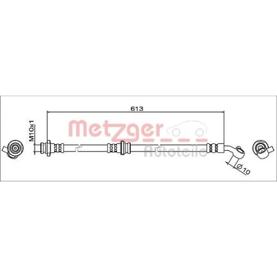 Afbeelding van METZGER 4111949 Remslang Vooras links 613