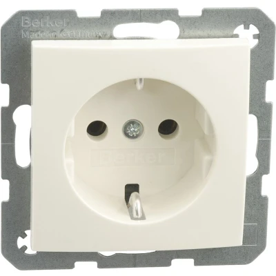 Afbeelding van Stopcontact Berker S1 (Inbouw, Randaarde, Wit)