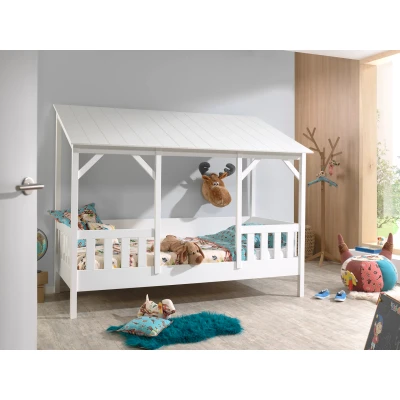 Afbeelding van LUCEVI Housebed 03 Huisbed + Lattenbodem Wit 90x200 cm