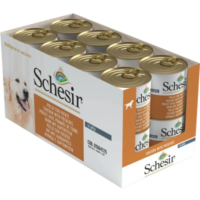Afbeelding van 16x Schesir Hondenvoer Kip Aardappel in Gelei 285 gr