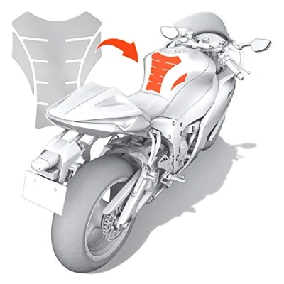 Afbeelding van Luxshield Motorfiets tankpad lakbeschermingsfolie krasbescherming voor tank transparant glanzend &amp; zelfklevend